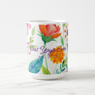 Best Yaya Mother's Day Bright Floral Coffee Mug