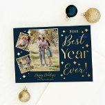 Best Year Ever! 3 Family Photo Scrapbook Collage<br><div class="desc">With a year so memorable you have to share it. Modern and minimal design with gold foil typography makes for a memorable Christmas card to share your favourite moments, adventures, and highlights. The simple gold foil accents add a touch of elegance to this simple and modern Christmas card. Personalise with...</div>