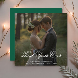 Best Year Ever Cute Couple Christmas Card