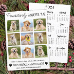 Best Year Ever Dog Pet Photo Collage 2024 Calendar Holiday Card<br><div class="desc">Introducing our newest holiday cards collection, perfect for animal lovers and pet owners! Our "Pawsitively Wonderful Year" cards showcase your furry family members in a cute, modern, and funny way. These cards are stylish and festive, featuring a photo collage of your family pets throughout the year. Our cards are designed...</div>