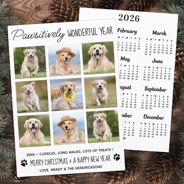 Best Year Ever Dog Pet Photo Collage 2025 Calendar Holiday Card (Creator Uploaded)