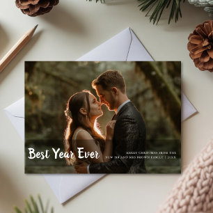 Best Year Ever Elegant Couple Holiday Card