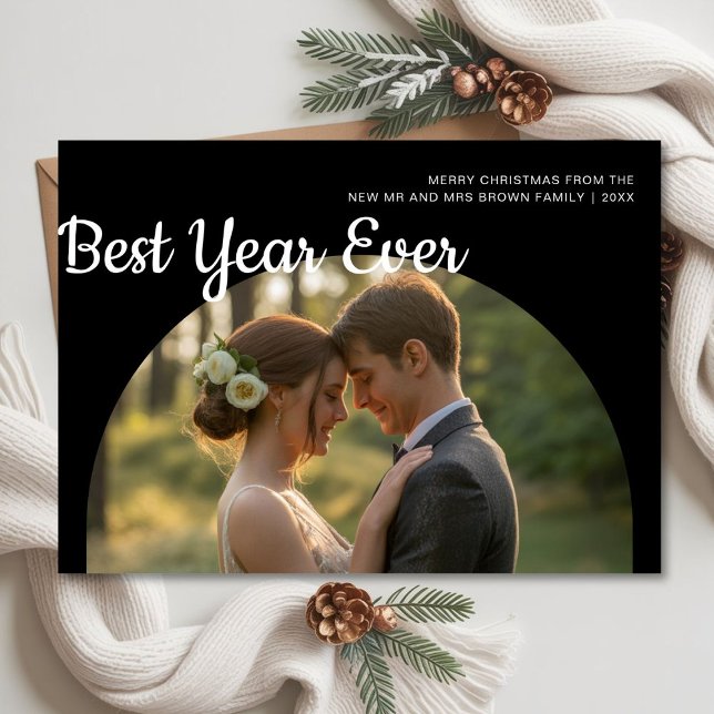 Best Year Ever Elegant Couple Holiday Card (Creator Uploaded)