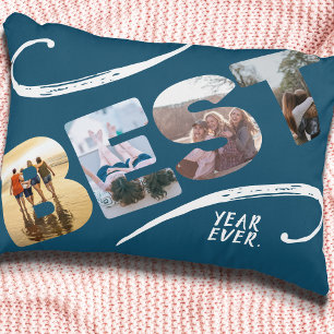 Best Year Ever Friends Photo Collage Decorative Cushion
