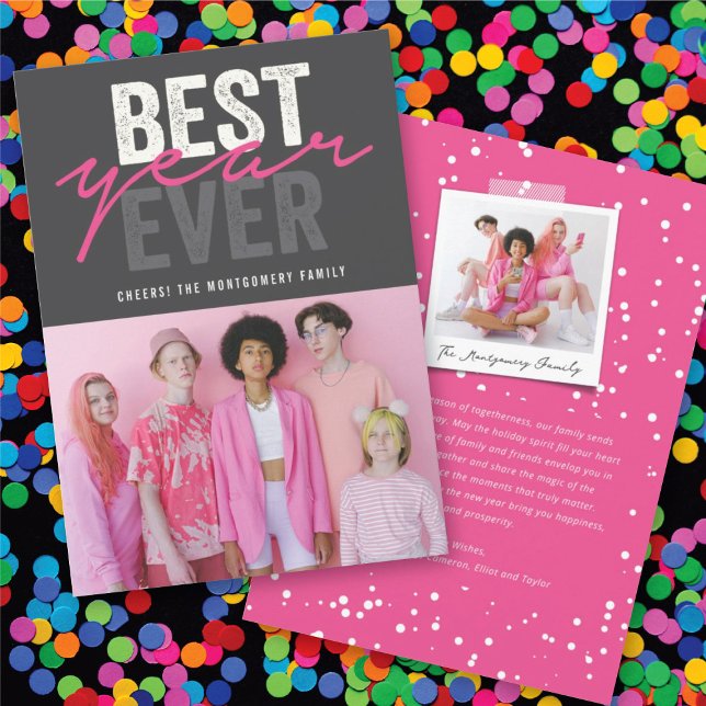Best Year Ever Handwriting Script Modern Photo Holiday Card (Best Year Ever Handwriting Script Modern Photo Holiday Card @ fat_fa_tin)