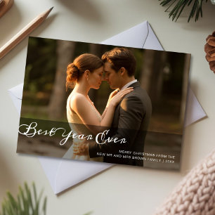 Best Year Ever Minimalist Couple Christmas Card