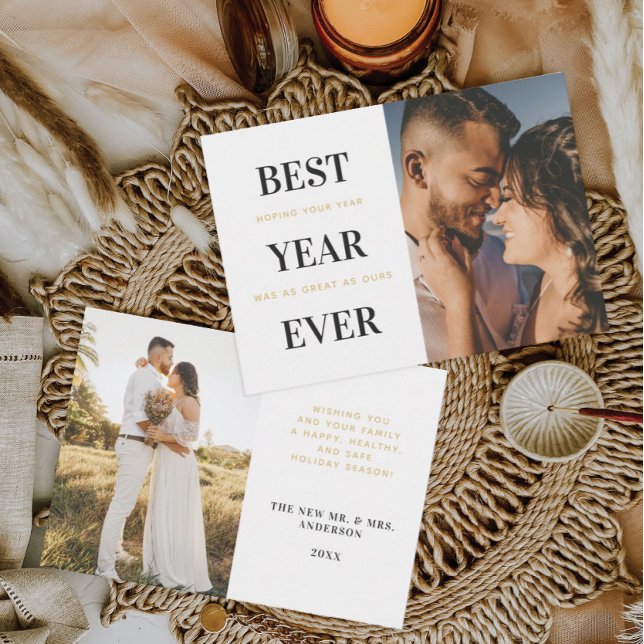 Best Year Ever Newlywed Wedding Christmas Cards (Creator Uploaded)