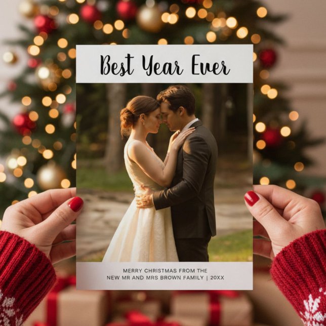 Best Year Ever Playful Holiday Couple Card (Creator Uploaded)
