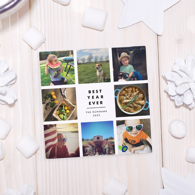 Best Year Ever | Square Photo Collage Holiday Card (Creator Uploaded)