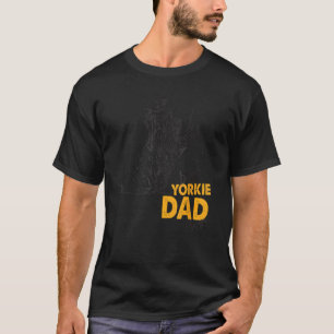 Best Yorkie Dad Ever Retro Yorkshire Terrier Dog T-Shirt