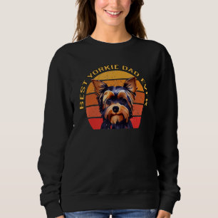 Best Yorkie Dad Ever Vintage 70s Sunset Yorkshire  Sweatshirt