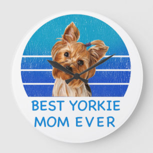 Best Yorkshire terrier mom ever Large Clock