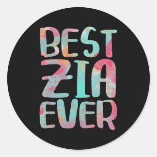 Best Zia Ever Italian Auntie Gif Classic Round Sticker