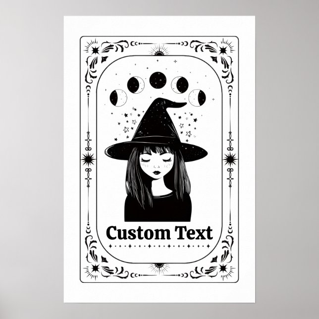 Best Zodiac Gift Customisable Tarot Feminist Witch Poster (Front)