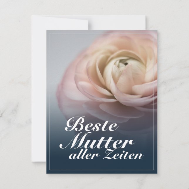 Beste Mutter aller Zeiten mit großer rosa Rose (Front)