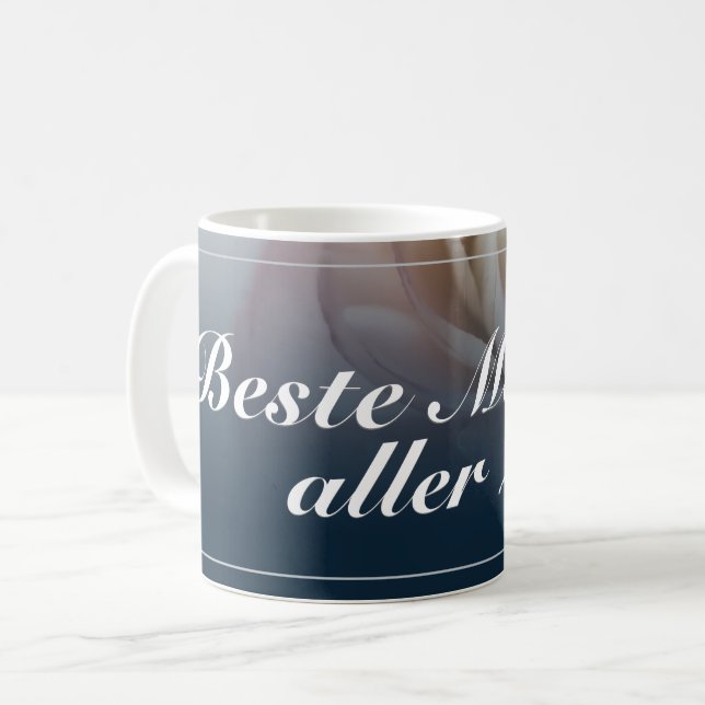 Beste Mutter aller Zeiten mit großer rosa Rose Coffee Mug (Front Left)