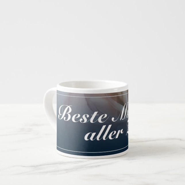 Beste Mutter aller Zeiten mit großer rosa Rose Espresso Cup (Front Left)