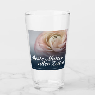 Beste Mutter aller Zeiten mit großer rosa Rose Glass