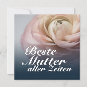 Beste Mutter aller Zeiten mit großer rosa Rose Holiday Card