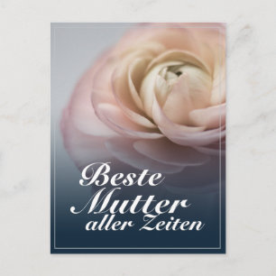 Beste Mutter aller Zeiten mit großer rosa Rose Holiday Postcard