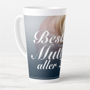 Beste Mutter aller Zeiten mit großer rosa Rose Latte Mug