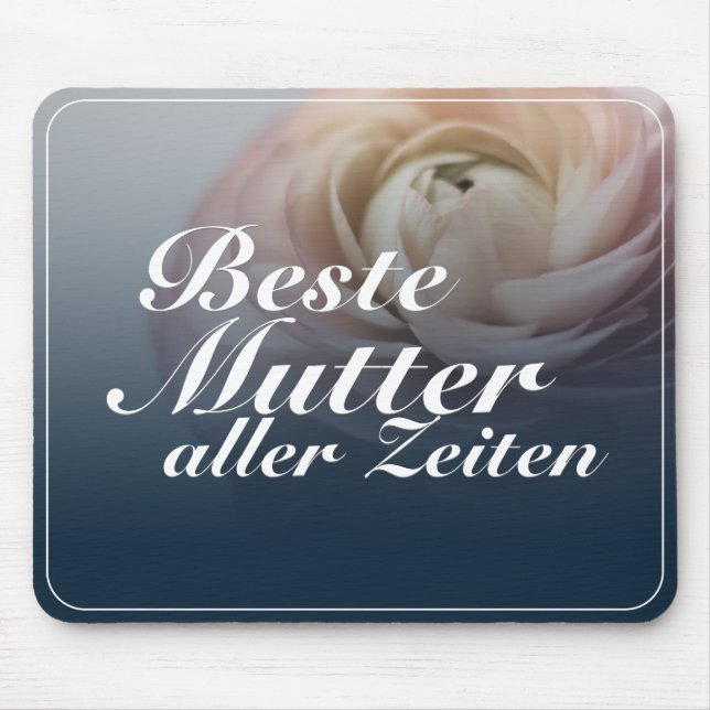 Beste Mutter aller Zeiten mit großer rosa Rose Mouse Pad (Front)