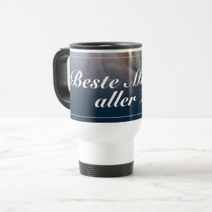 Beste Mutter aller Zeiten mit großer rosa Rose Travel Mug