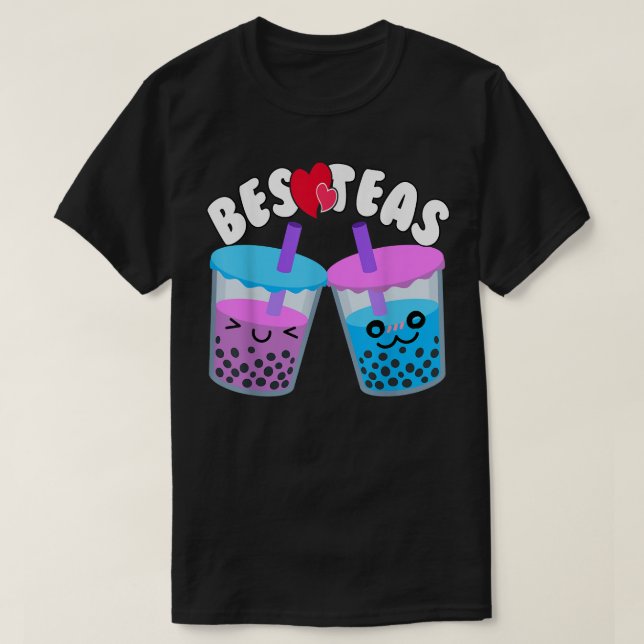 Besteas Milk Tea Lovers Boba BFFs Besties Bubble T T-Shirt (Design Front)