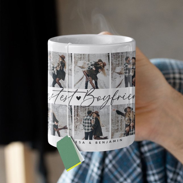 'Bestest Boyfriend' Couple Keepsake Photo Collage Coffee Mug (Creator Uploaded)