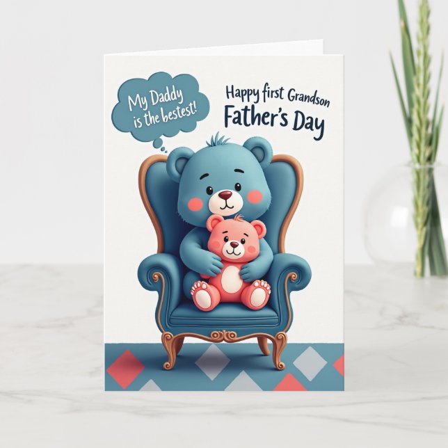 Bestest Grandson Fathers Day Card (Front)