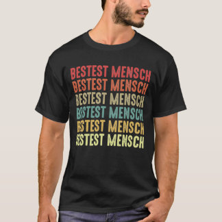 Bestest Mensch Best Man Gift Retro Colours T-Shirt