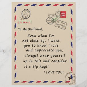 Bestfriend Gift To My Bestfriend I Love You Custom Letterhead