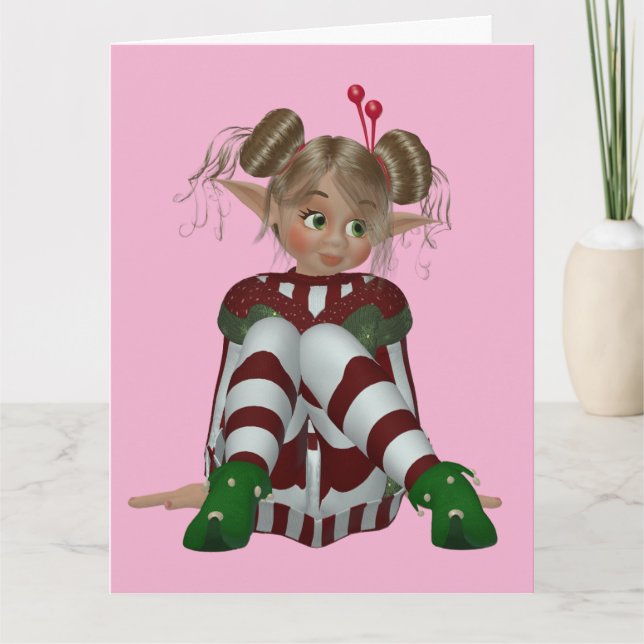 BESTIE BEST FRIEND BFF ELF GIRL CARD (Front)