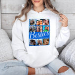 Bestie Blue & White 9 Photo Collage Hoodie<br><div class="desc">This modern design features a 9-square photo template on a blue background with bold "Bestie" text in a trendy handwritten style. It's the perfect way to showcase cherished memories, allowing you to add names and personal photos for a truly thoughtful touch. Ideal for best friends, birthdays, Galentine's Day, or any...</div>