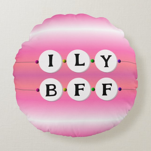 Bestie Bracelet - Friendship Design (6 Beads) Round Cushion (Front)