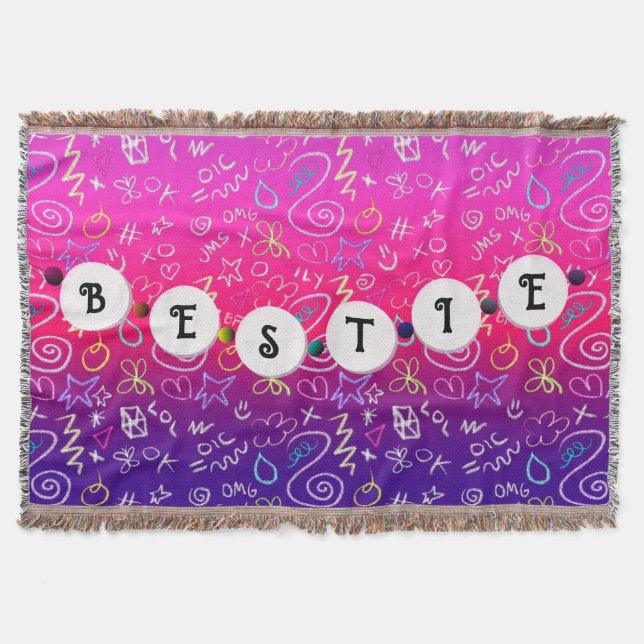 Bestie Bracelet - Friendship Design Throw Blanket (Front)