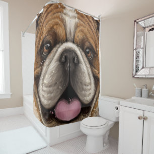 Bestie Bulldog Shower Curtain