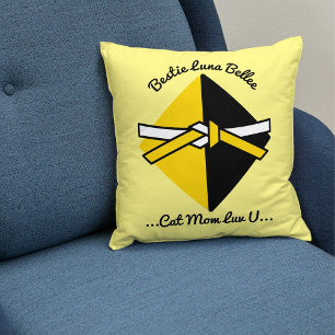 Bestie Cat Mum Personalised Cute Love Quote Script Cushion