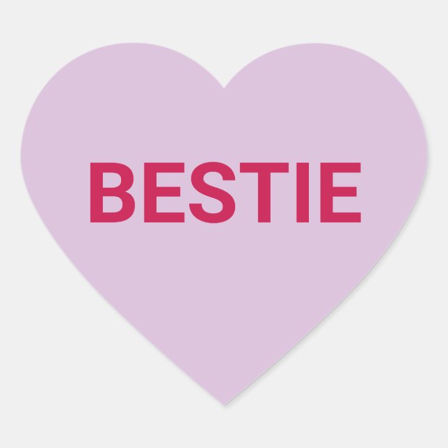Bestie fun cute Valentine's Day conversation Heart Sticker (Front)