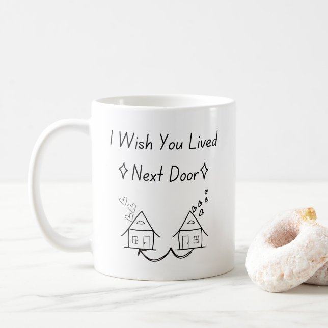 Bestie Gifts, Long Distance Bff Friend Coffee Mug (With Donut)