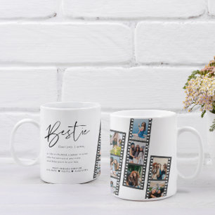 Bestie   Modern 8 Photo Film Strip Collage Coffee Mug