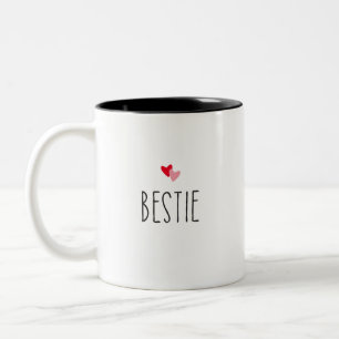 Bestie Modern Custom Colour Heart Bestie Photo Two-Tone Coffee Mug