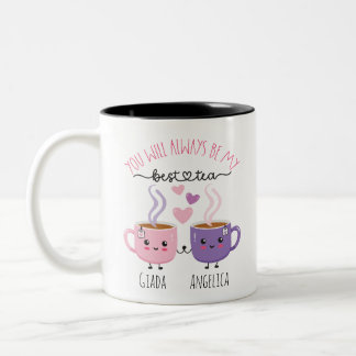 Bestie Mug: Best-Tea Mug, Personalised Two-Tone Coffee Mug