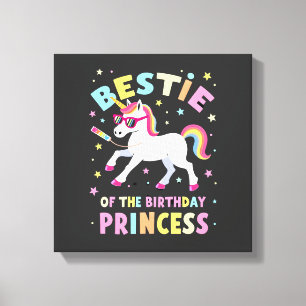 Bestie of the Birthday Princess Girl Dabbing Unico Canvas Print