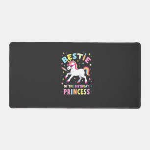 Bestie of the Birthday Princess Girl Dabbing Unico Desk Mat