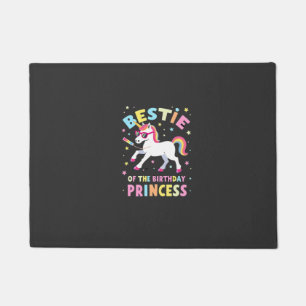 Bestie of the Birthday Princess Girl Dabbing Unico Doormat
