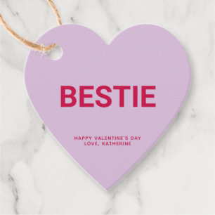 Bestie purple heart fun cute Valentine's Day Favour Tags