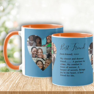 Bestie Quote BFF Photo Heart Collage Colourful Mug