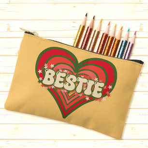 Bestie Retro Love Heart Bags