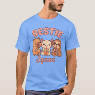 Bestie Squad for Girls Bobaea Aolotl Capybara Slot T-Shirt